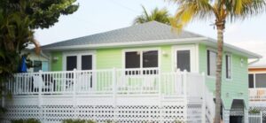 Green and white Beach Cottage