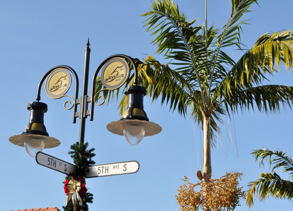 5th Street South sign and lamplights