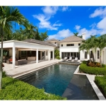 Outdoor space of a Bali inspired custom home in Coquina Sands neighborhood.