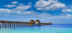 View from beach of Naples Pier