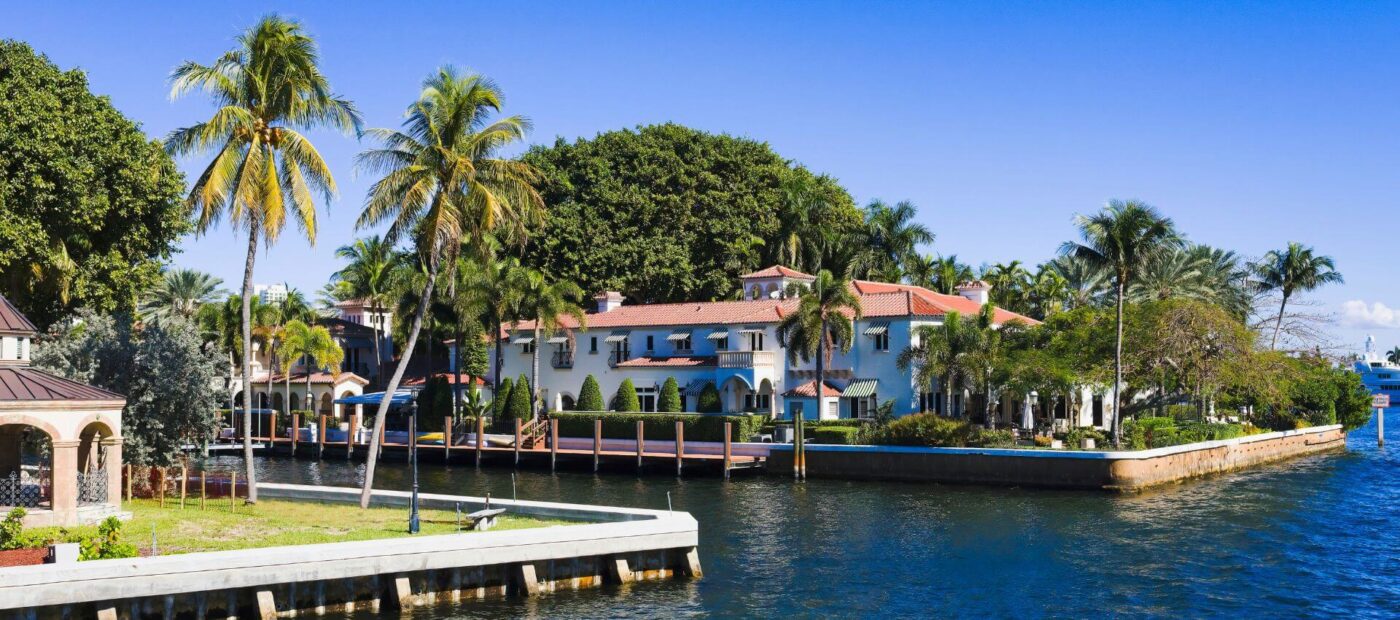 Luxury home on ocean waterfront with dock